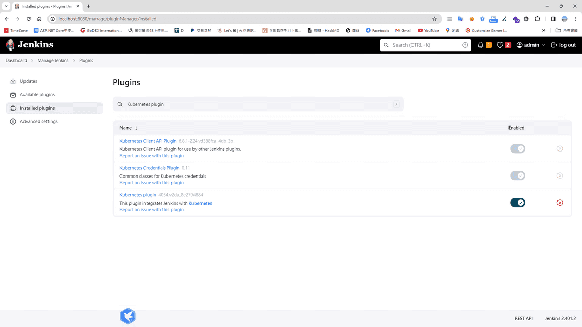 install kubernetes plugin