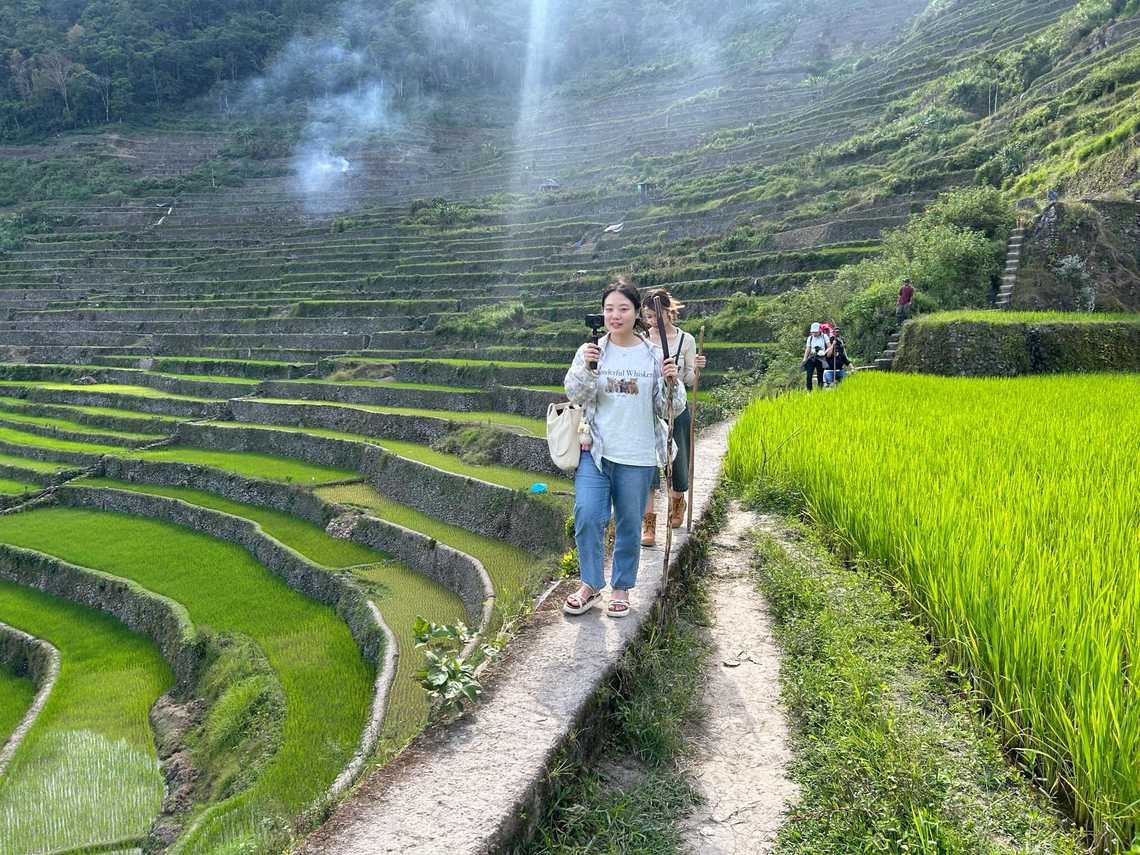 hiking in rice terraces